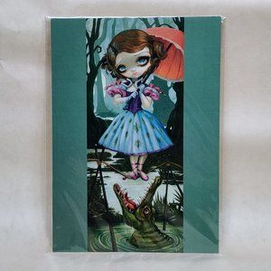 Disney Haunted Mansion Postcard Stretching Portrait Tightrope Becket-Griffith
